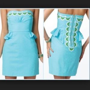 Lilly Pulitzer Maybell Dress in Shorely Blue with Pinwheel Embroidery